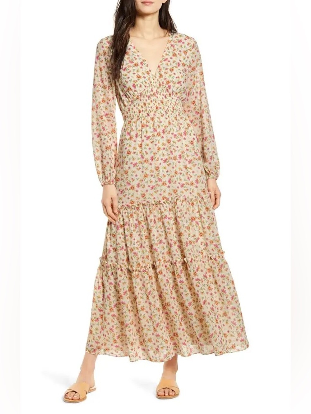 Lost + Wander Love in Bloom long sleeve floral maxi dress size small